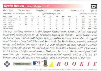 1997 Score #324 Kevin Brown Back