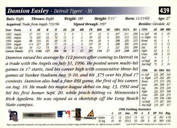 1997 Score #439 Damion Easley Back