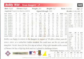 1997 Score #182 Bobby Witt Back