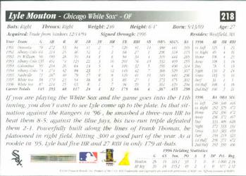 1997 Score #218 Lyle Mouton Back