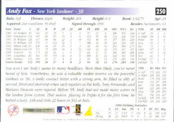 1997 Score #250 Andy Fox Back