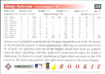 1997 Score #320 Danny Patterson Back