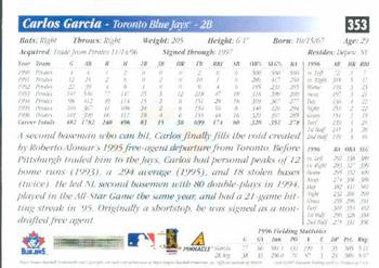 1997 Score #353 Carlos Garcia Back