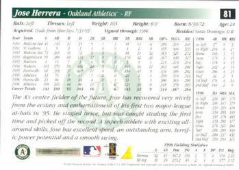 1997 Score #81 Jose Herrera Back