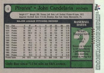 2004 Topps All-Time Fan Favorites - Refractors #6 John Candelaria Back