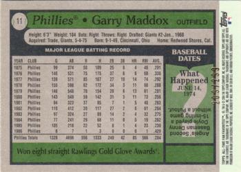 2004 Topps All-Time Fan Favorites - Refractors #11 Garry Maddox Back