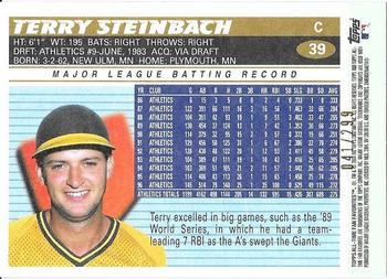 2004 Topps All-Time Fan Favorites - Refractors #39 Terry Steinbach Back