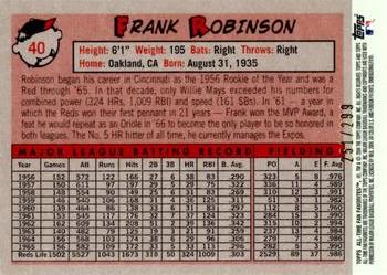 2004 Topps All-Time Fan Favorites - Refractors #40 Frank Robinson Back