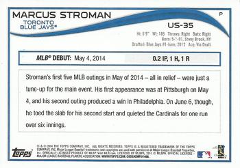 2014 Topps Update - Walmart Blue Border #US-35 Marcus Stroman Back