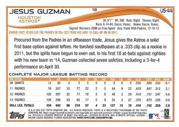 2014 Topps Update - Walmart Blue Border #US-44 Jesus Guzman Back