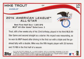 2014 Topps Update - Walmart Blue Border #US-54 Mike Trout Back