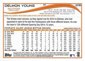 2014 Topps Update - Walmart Blue Border #US-160 Delmon Young Back