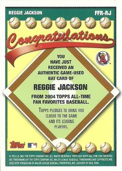 2004 Topps All-Time Fan Favorites - Relics #FFR-RJ Reggie Jackson Back