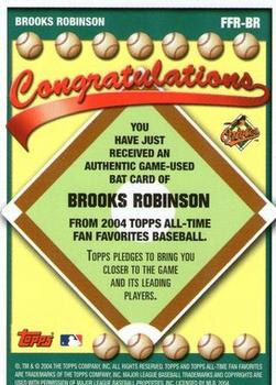 2004 Topps All-Time Fan Favorites - Relics #FFR-BR Brooks Robinson Back