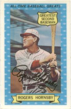1970 Rold Gold Pretzels All-Time Baseball Greats #2 Rogers Hornsby Front
