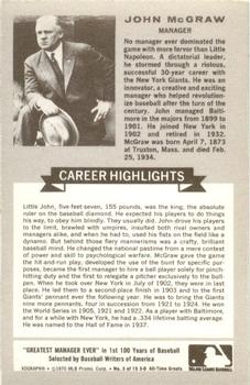 1970 Rold Gold Pretzels All-Time Baseball Greats #3 John McGraw Back