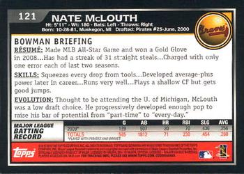 2010 Bowman #121 Nate McLouth Back