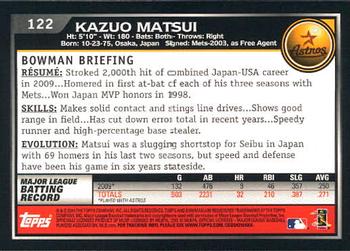 2010 Bowman #122 Kazuo Matsui Back