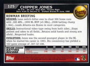 2010 Bowman #125 Chipper Jones Back