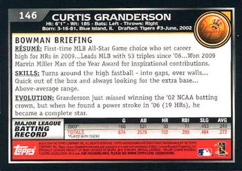 2010 Bowman #146 Curtis Granderson Back