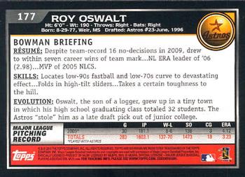 2010 Bowman #177 Roy Oswalt Back