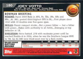 2010 Bowman #180 Joey Votto Back