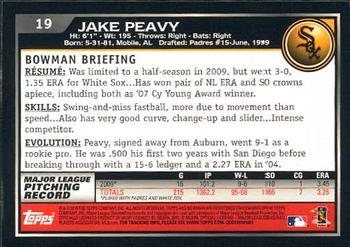 2010 Bowman #19 Jake Peavy Back