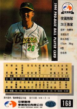 1994 CPBL #168 Chuen-Chia Wang Back