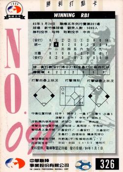 1994 CPBL #326 Kuo-Chang Luo Back