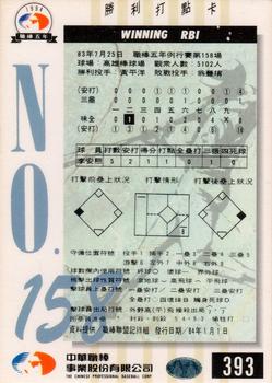 1994 CPBL #393 An-Hsi Lee Back