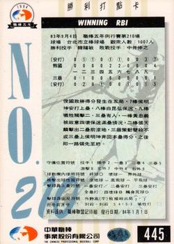 1994 CPBL #445 Tian-Lin Chang Back