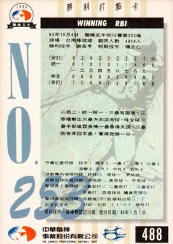 1994 CPBL #488 Tai-Chuan Chiang Back