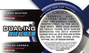 2014 Bowman Chrome - Dualing Die Cut Refractors #DDC-BC Byron Buxton / Carlos Correa Back