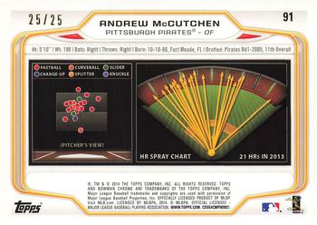 2014 Bowman Chrome - Orange Refractors #91 Andrew McCutchen Back