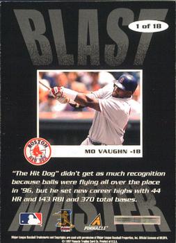1997 Score - Blast Masters #1 Mo Vaughn Back