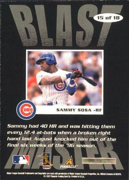 1997 Score - Blast Masters #15 Sammy Sosa Back