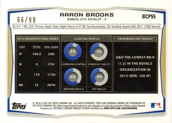 2014 Bowman Chrome - Prospects Bubble Refractors #BCP55 Aaron Brooks Back