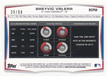 2014 Bowman Chrome - Prospects Bubble Refractors #BCP69 Breyvic Valera Back