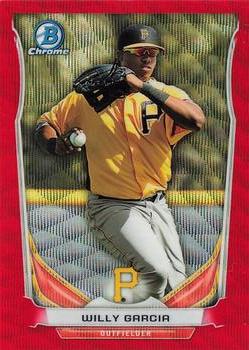 2014 Bowman Chrome - Prospects Red Wave Refractors #BCP9 Willy Garcia Front