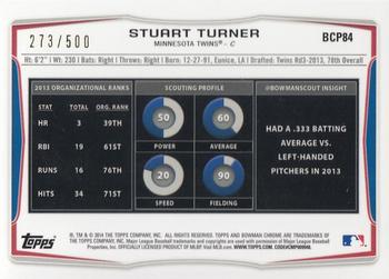 2014 Bowman Chrome - Prospects Refractors #BCP84 Stuart Turner Back