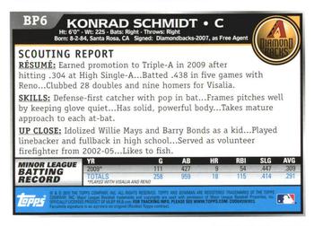 2010 Bowman - Prospects #BP6 Konrad Schmidt Back