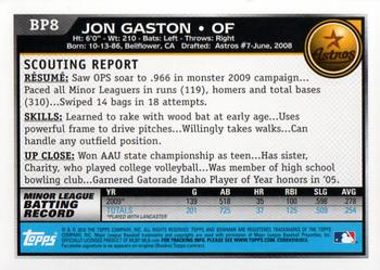 2010 Bowman - Prospects #BP8 Jon Gaston Back