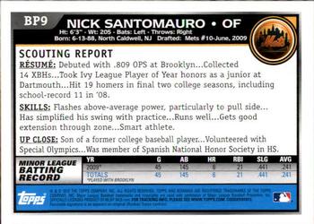 2010 Bowman - Prospects #BP9 Nick Santomauro Back