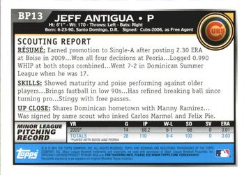 2010 Bowman - Prospects #BP13 Jeff Antigua Back