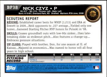 2010 Bowman - Prospects #BP38 Nick Czyz Back