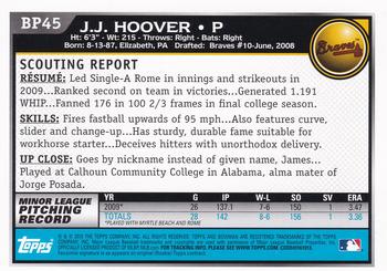 2010 Bowman - Prospects #BP45 J.J. Hoover Back