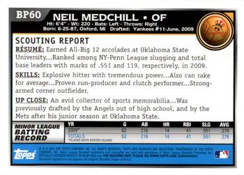 2010 Bowman - Prospects #BP60 Neil Medchill Back