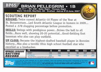 2010 Bowman - Prospects #BP65 Brian Pellegrini Back