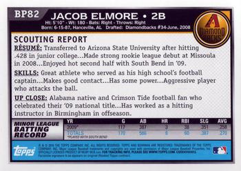2010 Bowman - Prospects #BP82 Jacob Elmore Back