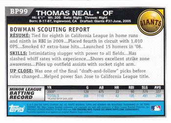 2010 Bowman - Prospects #BP99 Thomas Neal Back